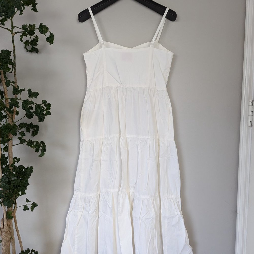 Solid & Striped Button Up Tiered Casual Midi Dres… - image 5